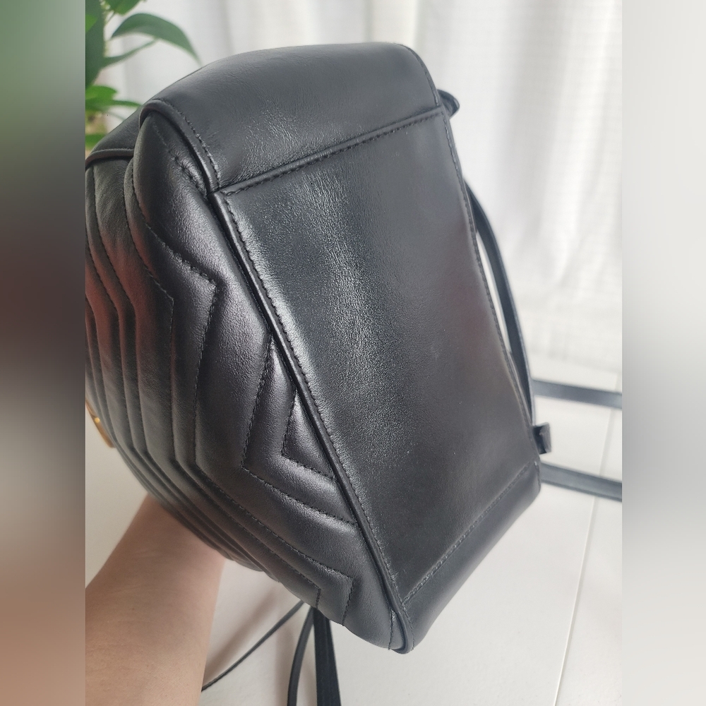 Gucci Black Matelasse Leather GG Marmont Backpack - Picture 7 of 15